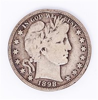 Coin 1898 Barber Half Dollar in Fine