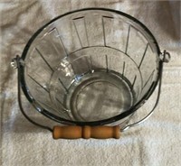 Glass Bucket & Pedestal Candy Dish