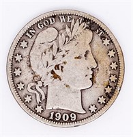 Coin 1909-P Barber Half Dollar in Very Fine
