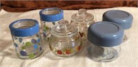 6 Piece Assorted Glass Canisters