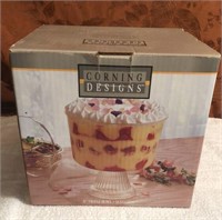 Corning Designs ~8" Trifle Bowl (NOS)