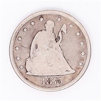Coin 1875-CC 20¢ Silver In Fine