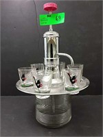 Alcohol decanter with nozzle and 6 glasses