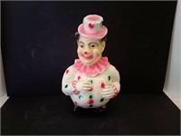 Vintage Chalkware Clown Saving Bank