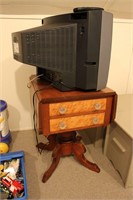 Drop Leaf End Stand and Television