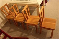 Four Wooden Children's Chairs