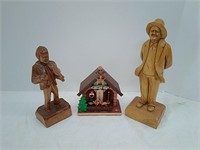 Weather Thermometer, Wooden Statues