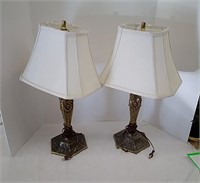 Ornate Brass Base Matching Lamps