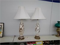Vintage Glass & Brass Accent Lamps