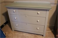 Three Drawer Chest w/ Glass Top
