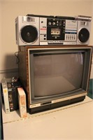 Boom Box, Zenith TV, and VHS Tapes