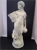Lady With Baskets, Cement Ornament