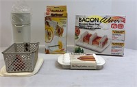 Bacon wave, egg cracker, and hotdog cooker and