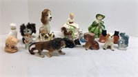 Porch dog and cat ornaments. Jewelry box with