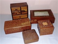 Carved Wood Boxes