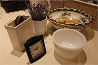 Large Decorative Bowl, Bowl, Clock, Planter,