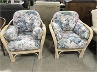 Pair of Wicker Lounge Chairs