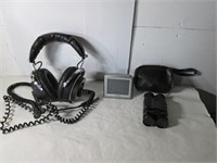 LOT USED HEADPHONE, BINOCULAR, GPS-not tested