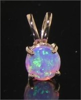 Round Cut Pink Opal Designer Necklace
