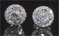 14kt Gold Brilliant 1.32 ct Diamond Stud Earrings