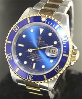 Oyster Date 16613 Gents Blue/Gold Submariner Rolex