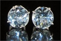 14kt White Gold 2.35 ct Aquamarine Stud Earrings