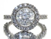 14kt White Gold 4.51 ct Round Diamond Ring