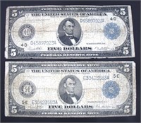 1914 Lincoln Large $5.00 Federal Reserve Note
