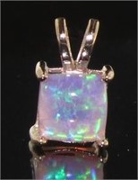 Princess Cut Pink Fire Opal Designer Necklace
