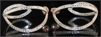 Rose Toned Diamond Accent Hoop Earrings
