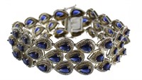 Quality 16.00 ct 3 Row Sapphire Bracelet