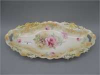 RS Prussia floral celery tray w/ roses decor