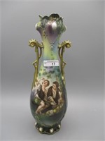 RS Prussia 9" jeweled Melon Eaters vase