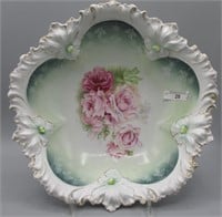 RS Prussia 10.5" floral bowl w/ roses decor