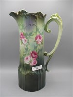 RS Prussia 13" floral tankard w/ roses decor