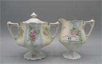 RS Prussia pastel floral cream & sugar set