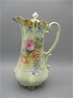 RS Prussia satin finsih floral ft'd chocolate pot