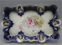 RS Prussia 11 x 7.5" medallion mold floral dresser