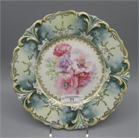 UM RS Prussia 9" floral plate w poppy decor
