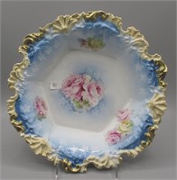 UM RS Prussia 10.5" floral bowl w/ roses decor