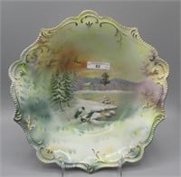 RS Prussia 10.5" bowl w/ Snowbirds decor.