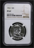 1963 PF67 Franklin Silver Half Dollar