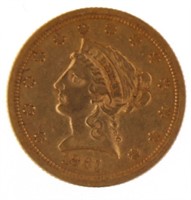 1861 Liberty Head $2.50 Gold Quarter Eagle