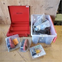 2- Empty Gray Tool Boxes,  Batteries Etc