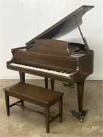 Howard Walnut Baby Grand Piano & Stool