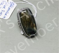 Labradorite & silver ring  size 7