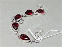 Garnet & silver bracelet