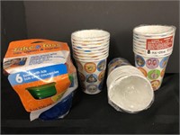 Take &Toss 6 bowls with lids & 3 emoji pk of cups