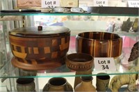 (3) pieces Handmade Wood Bowls: