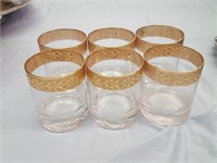 6 high ball glasses w/ 22kt on the rims